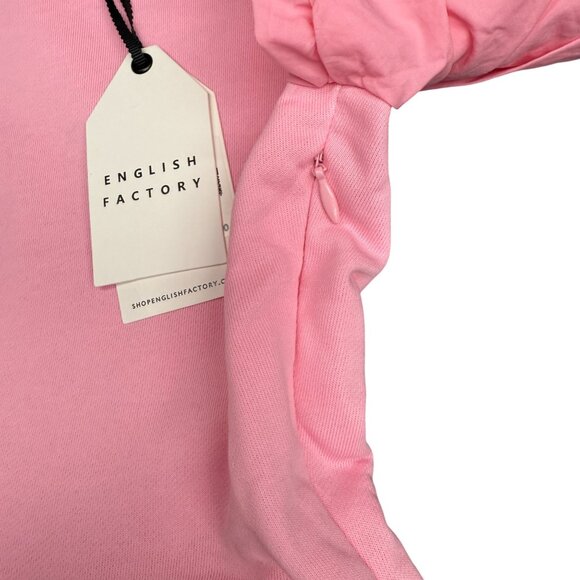 NWT Women's ENGLISH FACTORY‎ Pleated Puff Sleeve Mini Dress Pink | Size XS - Picture 7 of 13